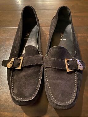Prada Women's Black Suede Loafers